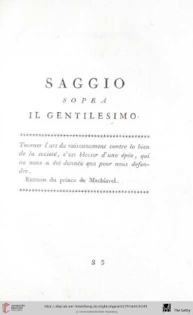 Saggio sopra il gentilesimo