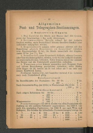 Allgemeine Post- und Telegraphen-Bestimmungen.