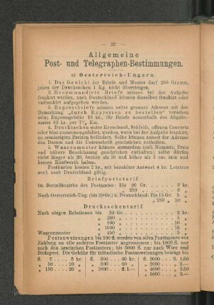 Allgemeine Post- und Telegraphen-Bestimmungen.