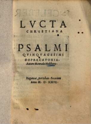 Lucta Christiana Psalmi 50 deprecatoria