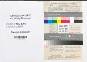 Entnazifizierung Elisabeth Mengel, geb. 26.02.1912 (Bueroangest.)