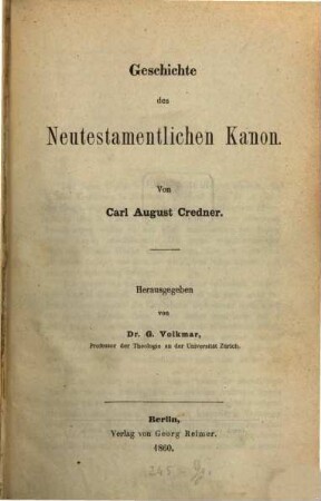 Geschichte des neutestamentlichen Kanon