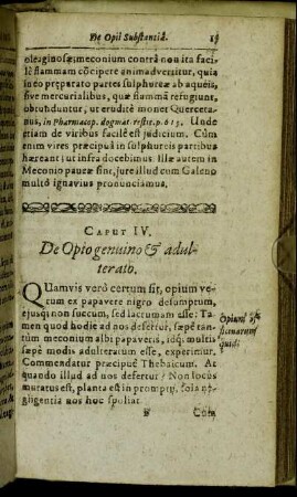 Caput IV. De Opio genuino & adulterato.