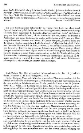Mix, York-Gothart :: Die deutschen Musenalmanache des 18. Jahrhunderts : München, Beck, 1987