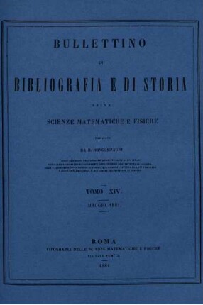 Tomo XIV. Maggio 1881.