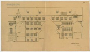 Fischer, Theodor; Kassel; Museum (jetzt: Hessisches Landesmuseum) - Rückbau Hofseite (Ansicht)