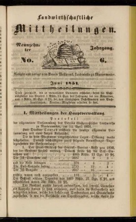 Neunzehnter Jahrgang. No. 6.