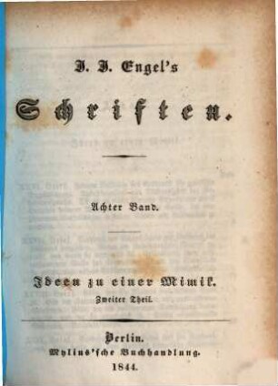 J. J. Engel's Schriften. 8
