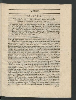 Cap. XXIV. de Venenis quibusdam regni vegetabilis, quorum a Veteribus obiter facta est mentio