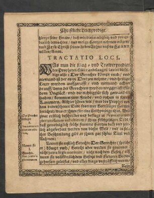 Tractatio Loci. [I. Praematurum piorum obitum.]