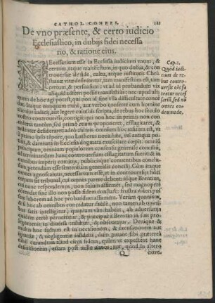 De uno praesente, & certo iudicio Ecclesiastico, in dubiis fidei necessario, & ratione eius.