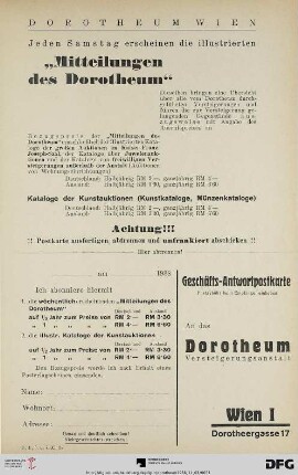 Mitteilungen des Dorotheum