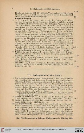 III. Rechtsgeschichtliche Kultur (Nr. 73-108)