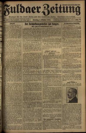 Erste Ausgabe vom Sonntag, den 02. Oktober 1932.