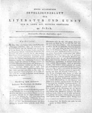 Nachtrag zum Aufsatze Johann Mathesius, als Dichter im Intell. Blatt S. 435 ff.