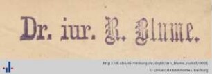 [Provenienz]: Blume, Rudolf