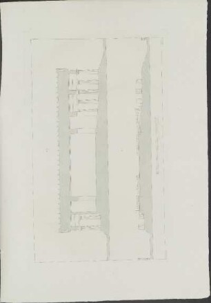 Pl. 21. F. I. Coupe du temple dans son état actuel.