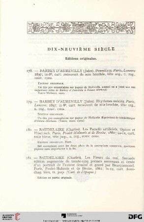 Dix-neuvième siècle (Nr. 178-226)