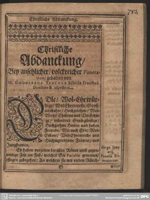 Abdankung : Christliche Abdanckung
