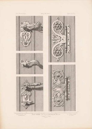 Türbeschläge für Schmiedeeisen und Bronze: Ansichten (aus: Architektonisches Skizzenbuch, H. 152/5, 1878)
