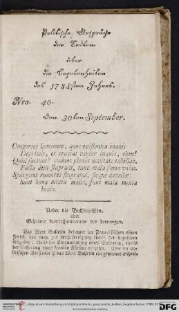 Nro. 40. Den 30ten September