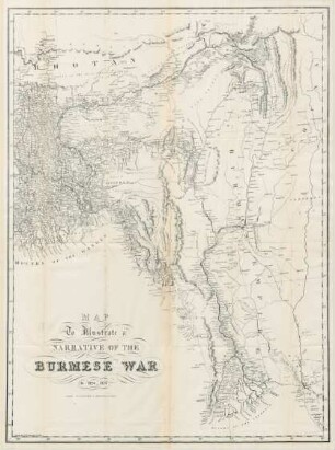 Map to illustrate a narrative of the Burmese War in 1824 - 1826
