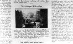 Leisnig. Leisniger Mühlenwerke, aus: Deutscher Müller, 13.8.1937