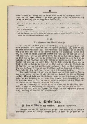 II. Abtheilung. Die Erde als Welt für sich betrachtet. (Physische Geographie.)
