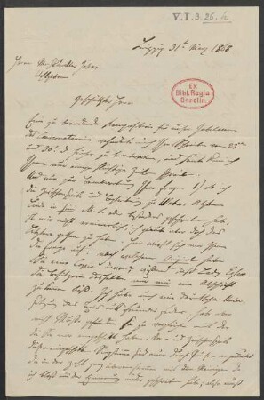 Brief an Friedrich Wilhelm Jähns : 31.03.1868
