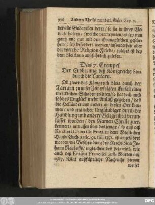 Das 7. Exempel Der Eroberung deß Königreichs Sina durch die Tartarn.