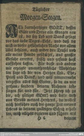 Täglicher Morgen-Seegen
