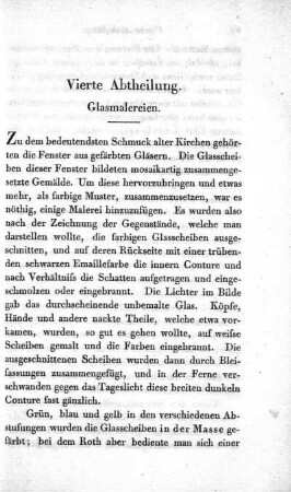 Vierte Abtheilung. Glasmalereien
