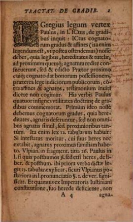 De Gradibvs Tractatvs : In quo Simul ad ostendendam uberiorem graduum vitilitatem, De Matrimonio Et Successionibus Ab Intestato, agitur