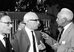 16. Tagung 1966 Mediziner; Beim Bayrischen Frühstück: Sir Hans A.Krebs, Sir John C. Eccles, Severo Ochoa