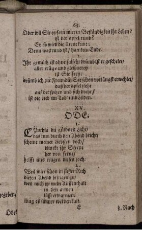 XV. Ode