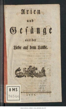 Arien und Gesänge aus der Liebe auf dem Lande