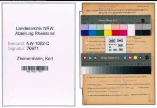 Entnazifizierung Karl Zimmermann, geb. 21.07.1905 (Gewerbetreibender)