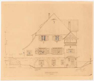 Einfamilienwohnhaus, Berlin-Nikolassee: (von Inv.Nr. 43225) Aufriss Vorderansicht 1:50