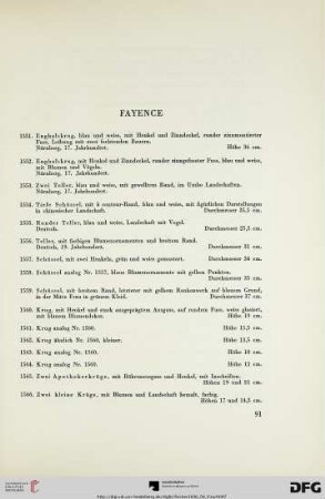 Fayence (Nr. 1551-1666)