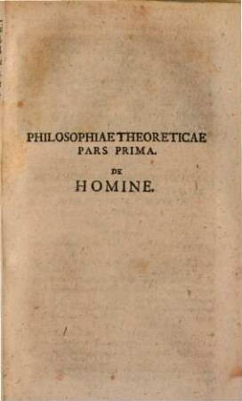 Io. Francisci Bvddei P. P. Elementa Philosophiae Theoreticae seu Institvtionvm Philosophiae Eclecticae Tomvs Secvndvs