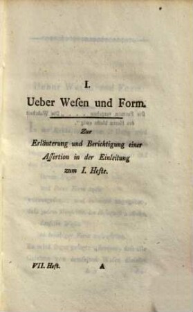 Philosophie, Religion und Christenthum im Bunde, zur Veredelung und Beseligung der Menschen, 7. H.. Die Philosophie in einer freien Darstellung : ein Nachtrag zu den VI. Heften