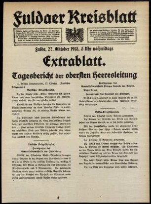 Ausgabe vom Mittwoch, den 27. Oktober 1915.