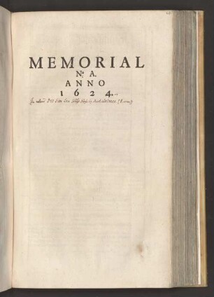 Memorial No. A. Anno 1624.
