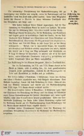 V. Die Sicherung des Eisenbahn-Aufmarsches und der Grenzschutz