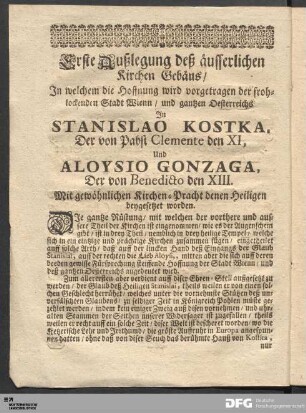 Erste Außlegung deß äusserlichen Kirchen Gebäus
