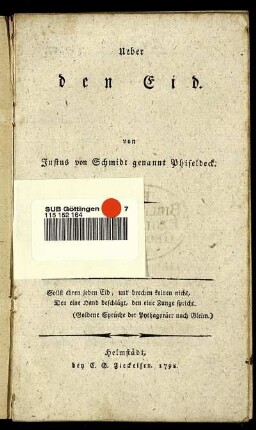 Ueber den Eid
