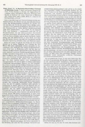 435-439 [Rezension] Funk, Robert W., A Beginning-Intermediate Grammar of Hellenistic Greek, II: Syntax