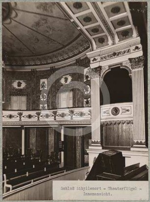Theatersaal im Theaterflügel von Schloss Sibyllenort
