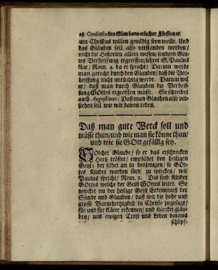 Daß man gute Werck soll und müsse thun / und wie man sie könne thun / und wie sie Gott gefällig sey.