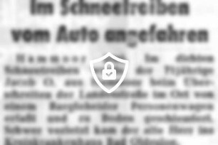 Im Schneetreiben vom Auto angefahren